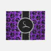 Couverture Polaire Monogramme indigo parties scintillant violet patte (Devant (Horizontal))