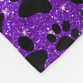 Couverture Polaire Monogramme indigo parties scintillant violet patte (Coin)