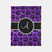 Couverture Polaire Monogramme indigo parties scintillant violet patte (Devant)