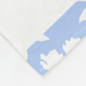 Couverture Polaire Monogramme initial blanc et bleu clair (Coin)