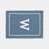 Couverture Polaire Monogramme initial bleu foncé simple (Devant (Horizontal))