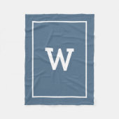 Couverture Polaire Monogramme initial bleu foncé simple (Devant)