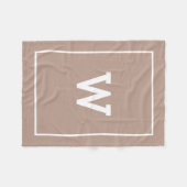 Couverture Polaire Monogramme initial de tons beiges simples (Devant (Horizontal))