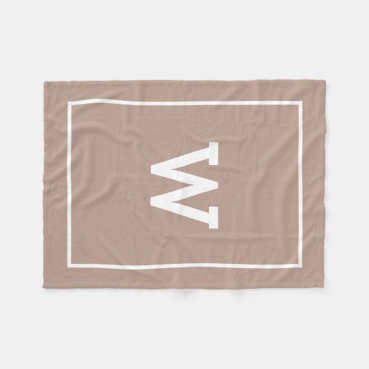 Couverture Polaire Monogramme initial de tons beiges simples (Devant (Horizontal))