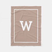 Couverture Polaire Monogramme initial de tons beiges simples (Devant)