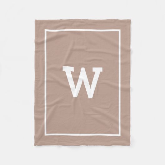 Couverture Polaire Monogramme initial de tons beiges simples (Devant)
