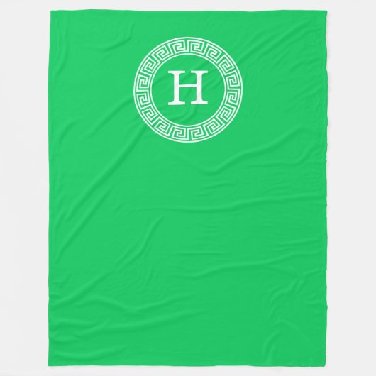 Couverture Polaire Monogramme initial du cadre à clé verte Emerald gr (Devant)