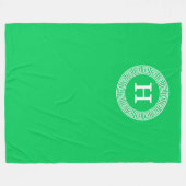 Couverture Polaire Monogramme initial du cadre à clé verte Emerald gr (Devant (Horizontal))