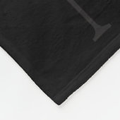 Couverture Polaire Monogramme initial élégant noir et gris (Coin)