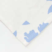 Couverture Polaire Monogramme initial Floral blanc et bleu clair (Coin)