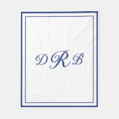 Couverture Polaire Monogramme Initial Personnalisé Calligraphie Class (Devant)