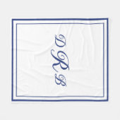 Couverture Polaire Monogramme Initial Personnalisé Calligraphie Class (Devant (Horizontal))