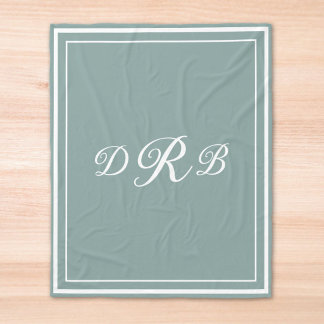 Couverture Polaire Monogramme Initial Personnalisé Calligraphie Class