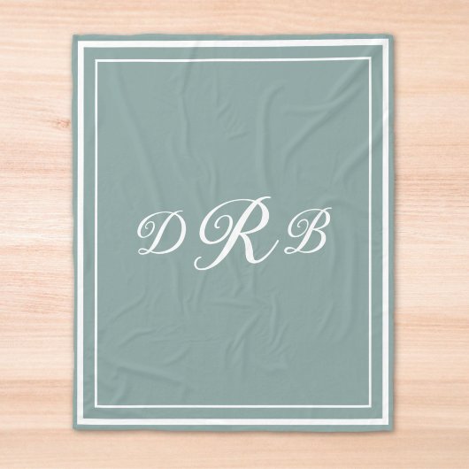 Couverture Polaire Monogramme Initial Personnalisé Calligraphie Class