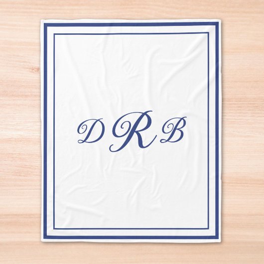 Couverture Polaire Monogramme Initial Personnalisé Calligraphie Class
