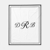 Couverture Polaire Monogramme Initial Personnalisé Calligraphie Class (Devant)