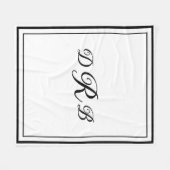 Couverture Polaire Monogramme Initial Personnalisé Calligraphie Class (Devant (Horizontal))