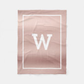 Couverture Polaire Monogramme initial rose simple (Devant)