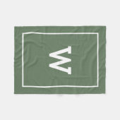 Couverture Polaire Monogramme initial vert simple (Devant (Horizontal))