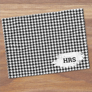 Couverture Polaire Monogramme Initiales Fleece Noir & Blanc Damier Ch