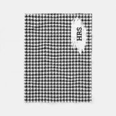 Couverture Polaire Monogramme Initiales Fleece Noir & Blanc Damier Ch (Devant)