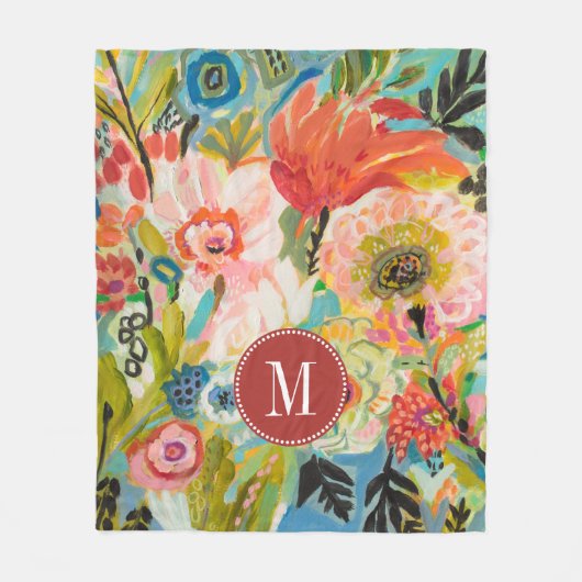 Couverture Polaire Monogramme | Jardin secret Floral III (Devant)