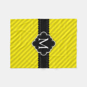 Couverture Polaire Monogramme jaune de coutume de noir de motif de (Devant (Horizontal))
