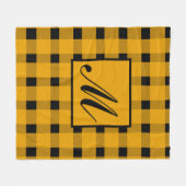 Couverture Polaire Monogramme Jaune noir En vichy Motif (Devant (Horizontal))