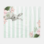 Couverture Polaire Monogramme Lapin de Pâques rayé (Devant (Horizontal))