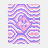 Couverture Polaire Monogramme les années 70 Super rose & violet psych (Devant)