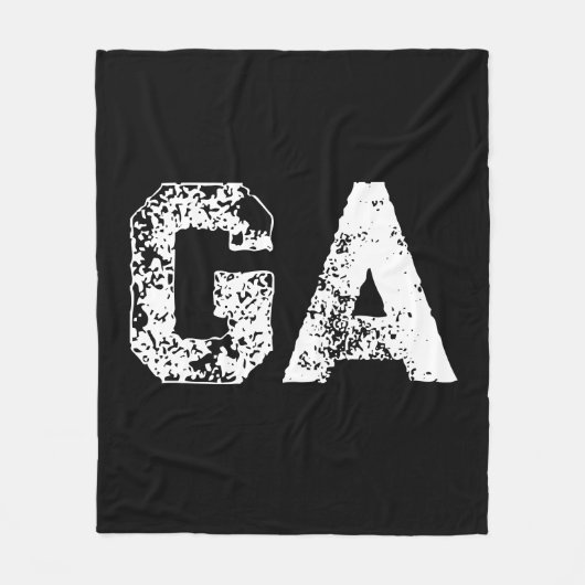 Couverture Polaire Monogramme Lettres Initiales Noir Blanc Simple (Devant)