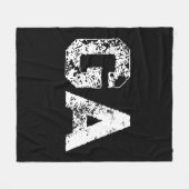 Couverture Polaire Monogramme Lettres Initiales Noir Blanc Simple (Devant (Horizontal))