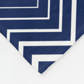Couverture Polaire Monogramme Marine Bleu Et Blanc Zigzag Chevron (Coin)