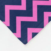 Couverture Polaire Monogramme Marine-Bleu Et Rose Zigzag Chevron (Coin)