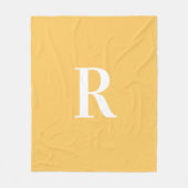 Couverture Polaire Monogramme minimal Jaune moderne (Devant)