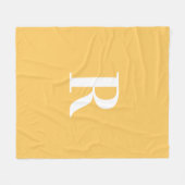Couverture Polaire Monogramme minimal Jaune moderne (Devant (Horizontal))