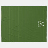 Couverture Polaire Monogramme Modèle initial Forêt personnalisée Vert (Devant (Horizontal))