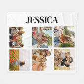 Couverture Polaire Monogramme moderne 6 Collage photo (Devant (Horizontal))