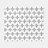 Couverture Polaire Monogramme moderne à 2 lettres répétée partout (Devant (Horizontal))