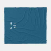 Couverture Polaire Monogramme moderne bleu et blanc élégant (Devant (Horizontal))