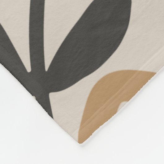 Couverture Polaire Monogramme Moderne Boho Abstrait Floral (Coin)