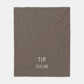 Couverture Polaire Monogramme moderne Brown et blanc élégant (Devant)
