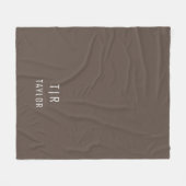 Couverture Polaire Monogramme moderne Brown et blanc élégant (Devant (Horizontal))