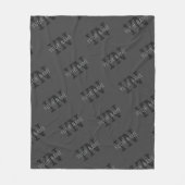 Couverture Polaire Monogramme moderne Carrelé gris foncé Nom/autre te (Devant)