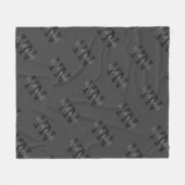 Couverture Polaire Monogramme moderne Carrelé gris foncé Nom/autre te (Devant (Horizontal))