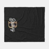 Couverture Polaire Monogramme moderne élégant Nom Black Gold Script (Devant (Horizontal))