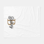 Couverture Polaire Monogramme moderne élégant Nom Black Gold Script (Devant (Horizontal))