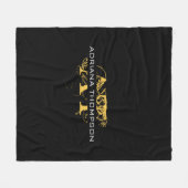 Couverture Polaire Monogramme moderne en noir et or (Devant (Horizontal))