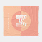 Couverture Polaire Monogramme moderne géométrique rose chic (Devant (Horizontal))