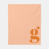 Monogramme moderne Gras Peach Initial Orange Minim